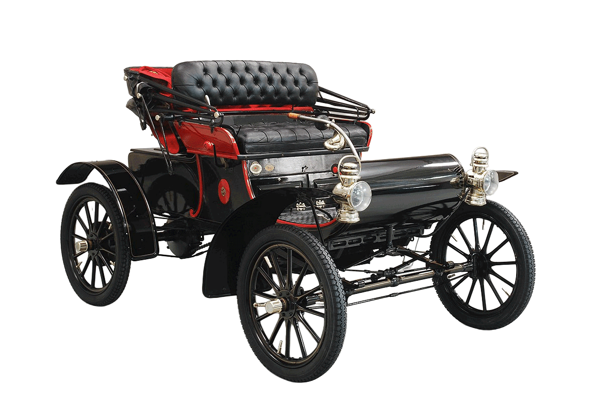 1904 Oldsmobile Runabout 6c on display at Stahls Collection.